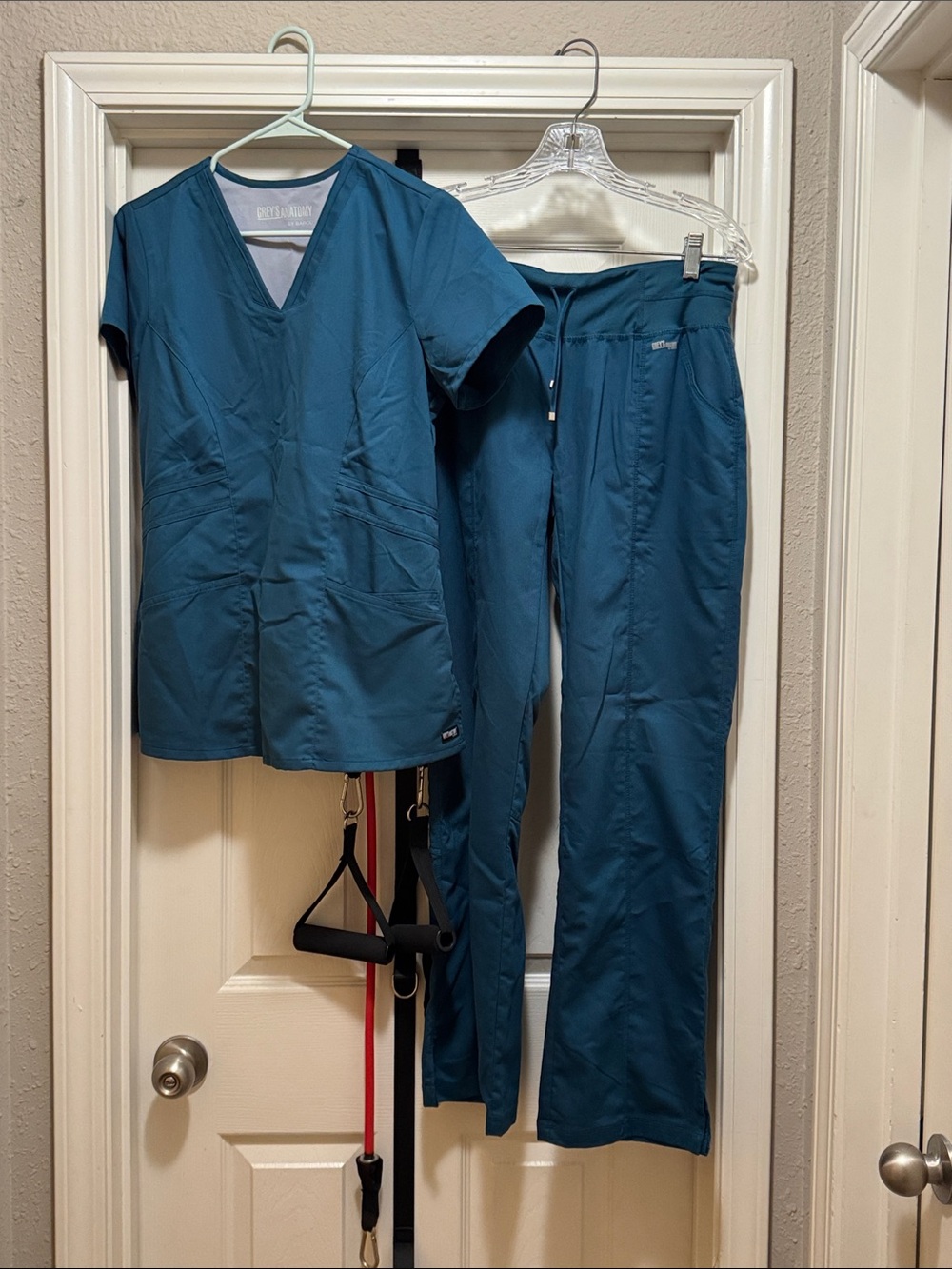 Grey's Anatomy Teal Straight-Leg Scrub Pants - Drawstring Waist